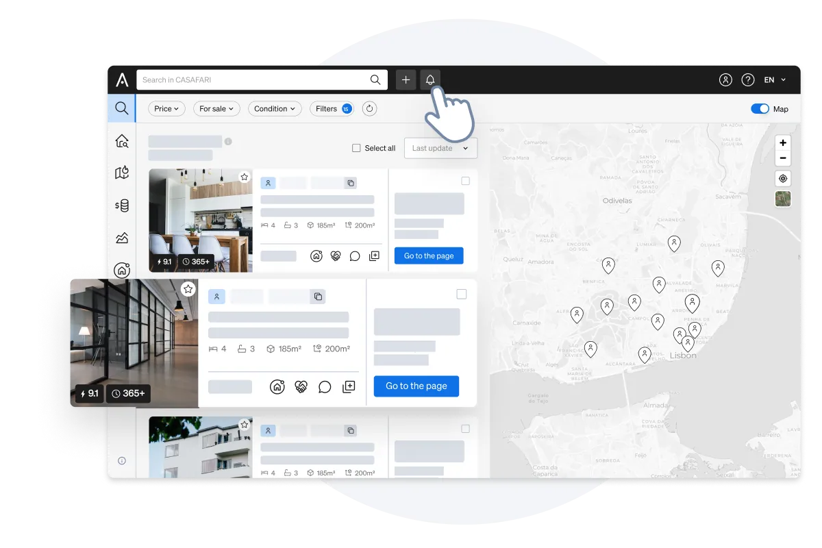Setting CASAFARI Alerts to notify you about private seller properties available on the market