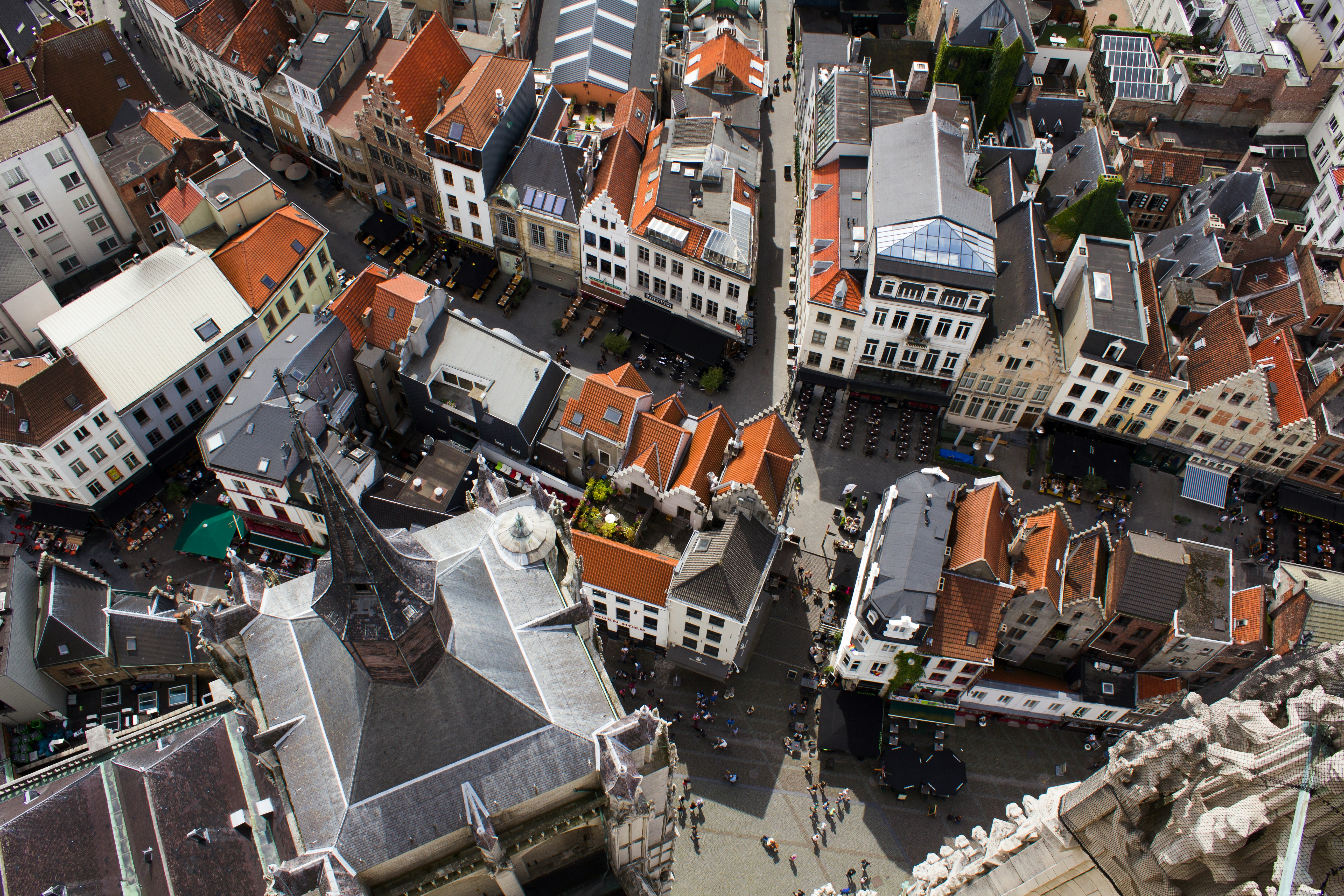 le centre historique d'Anvers vu d'en haut