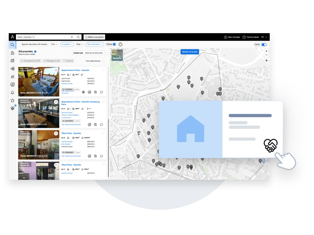 Négocier le partage des commissions immobilières par le biais d'un panneau de contrôle dédié avec CASAFARI Connect.