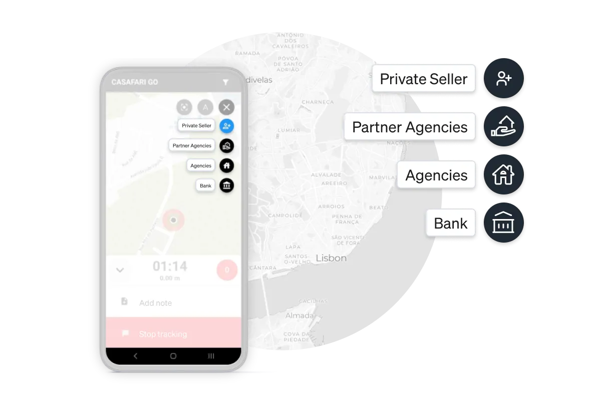 CASAFARI properties on the CASAFARI Go map