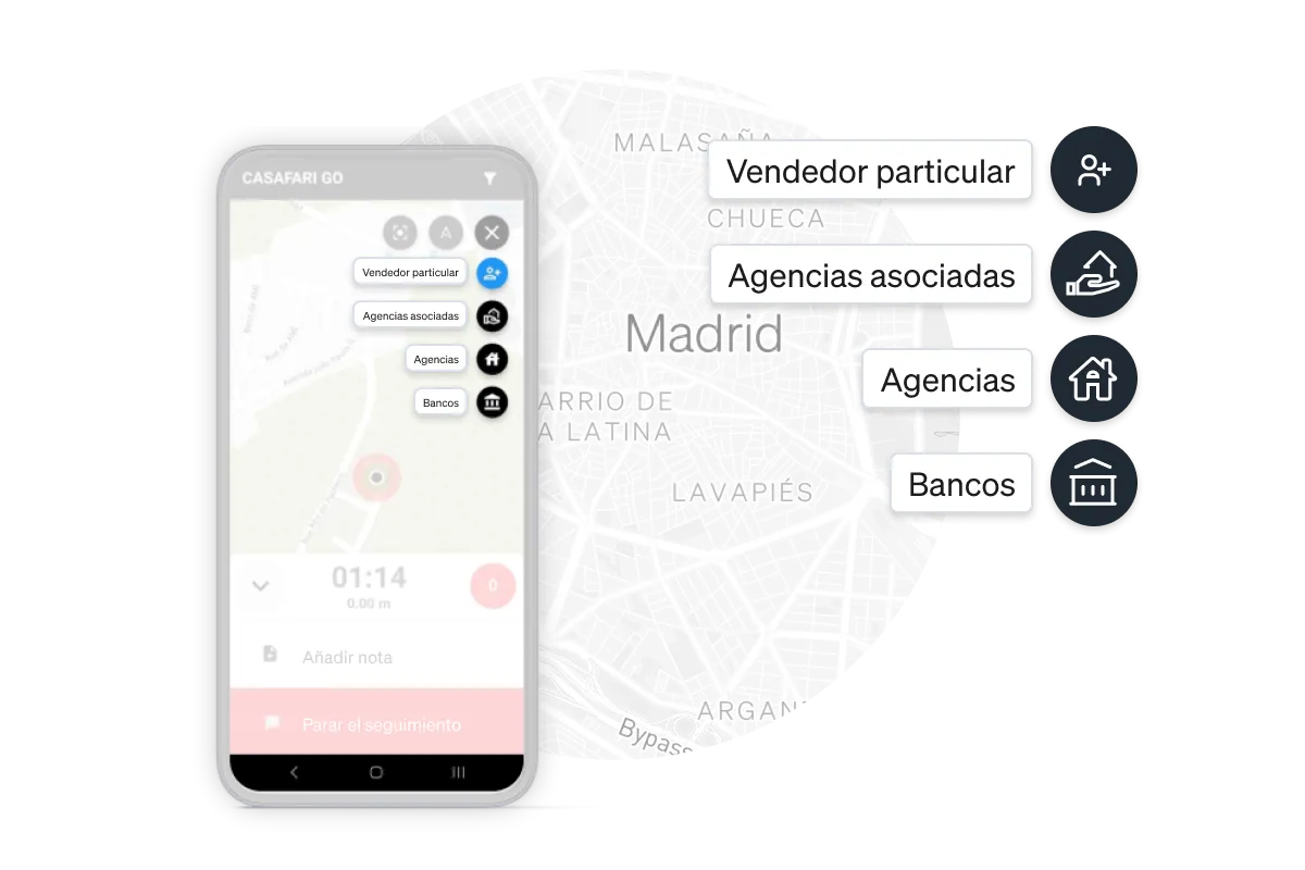 Immobles de CASAFARI al mapa de CASAFARI Go