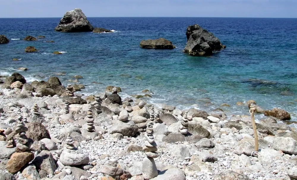 The secluded beach cove of Llucalcari near Deià