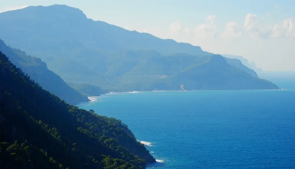 Panoramic view of the Tramuntana coastline near Sa Foradada