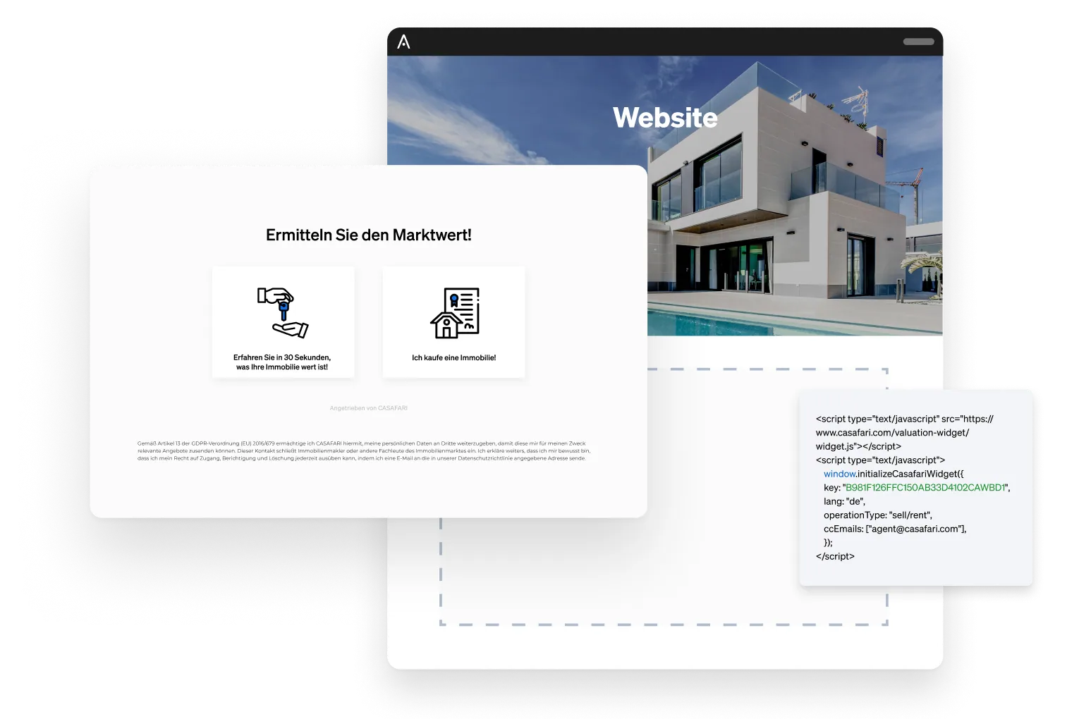 Lead Magnet: Formular zur Online-Bewertung auf der Website eines Maklers