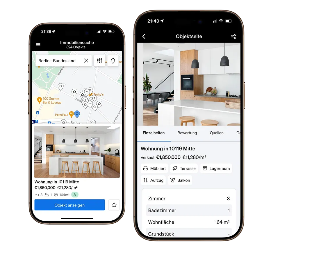 CASAFARI-App: Immobiliensuche und Objektdetails auf dem Smartphone