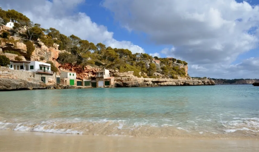 Cala Llombards beach surrounded by cliffs in south-east Mallorca