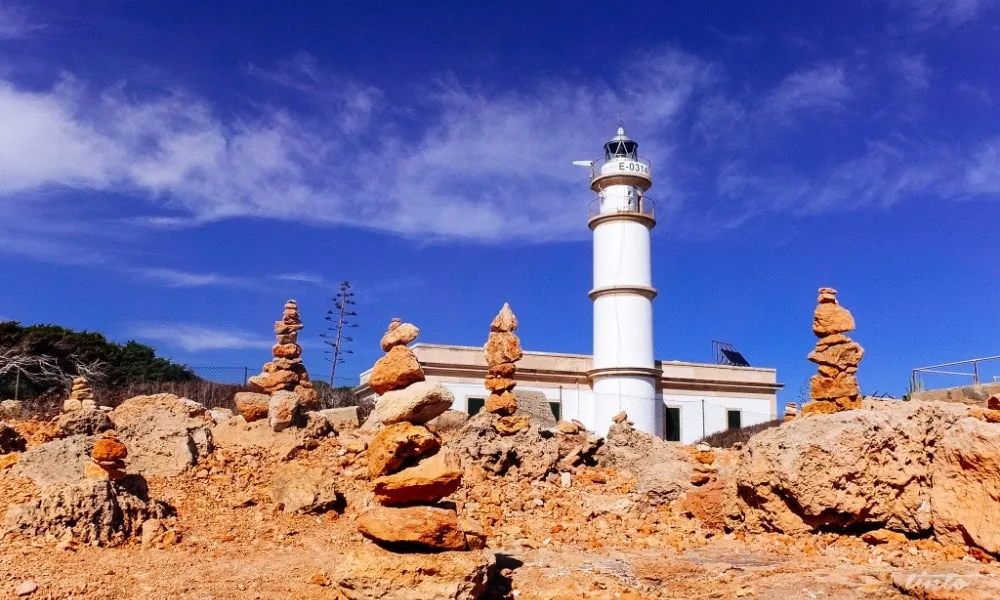 The rocky coastline near Cap de Ses Salines in south-east Mallorca