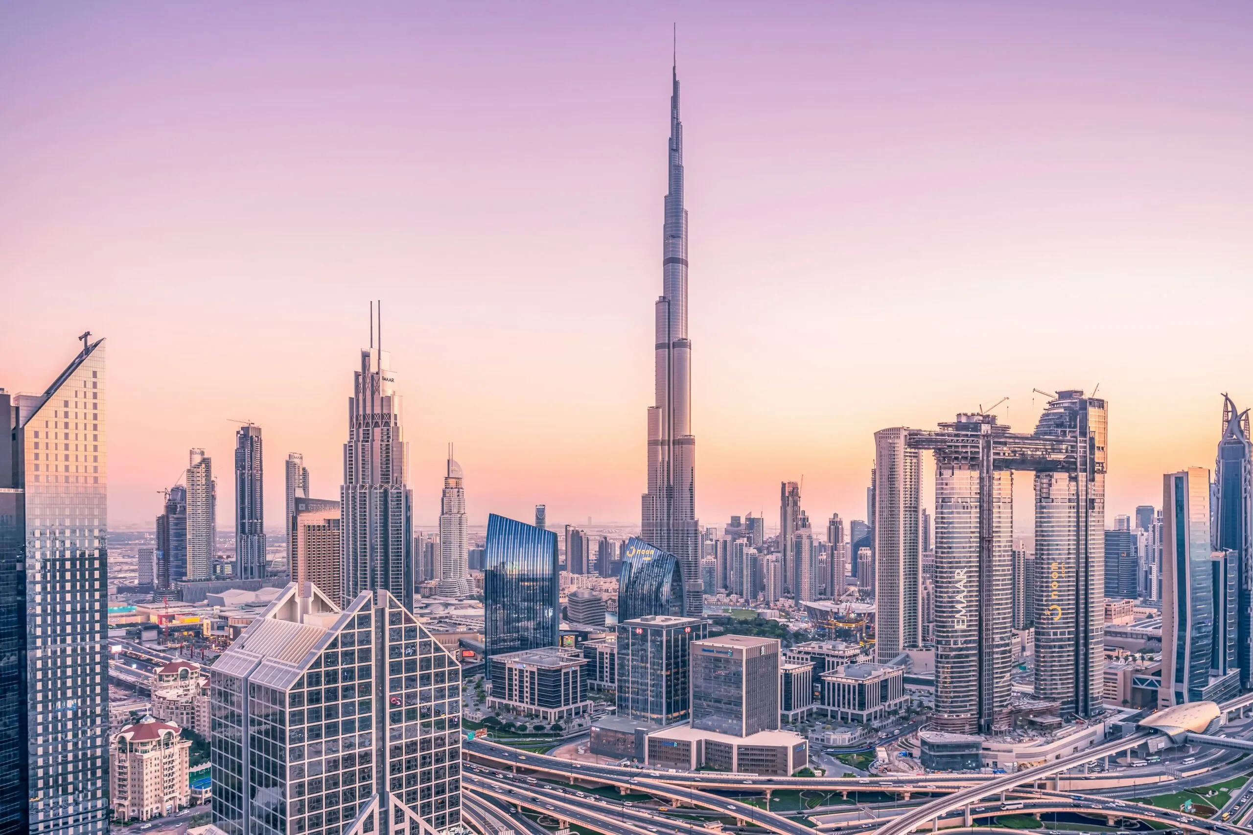 Aerial view of one of the most important cities in the United Arab Emirates