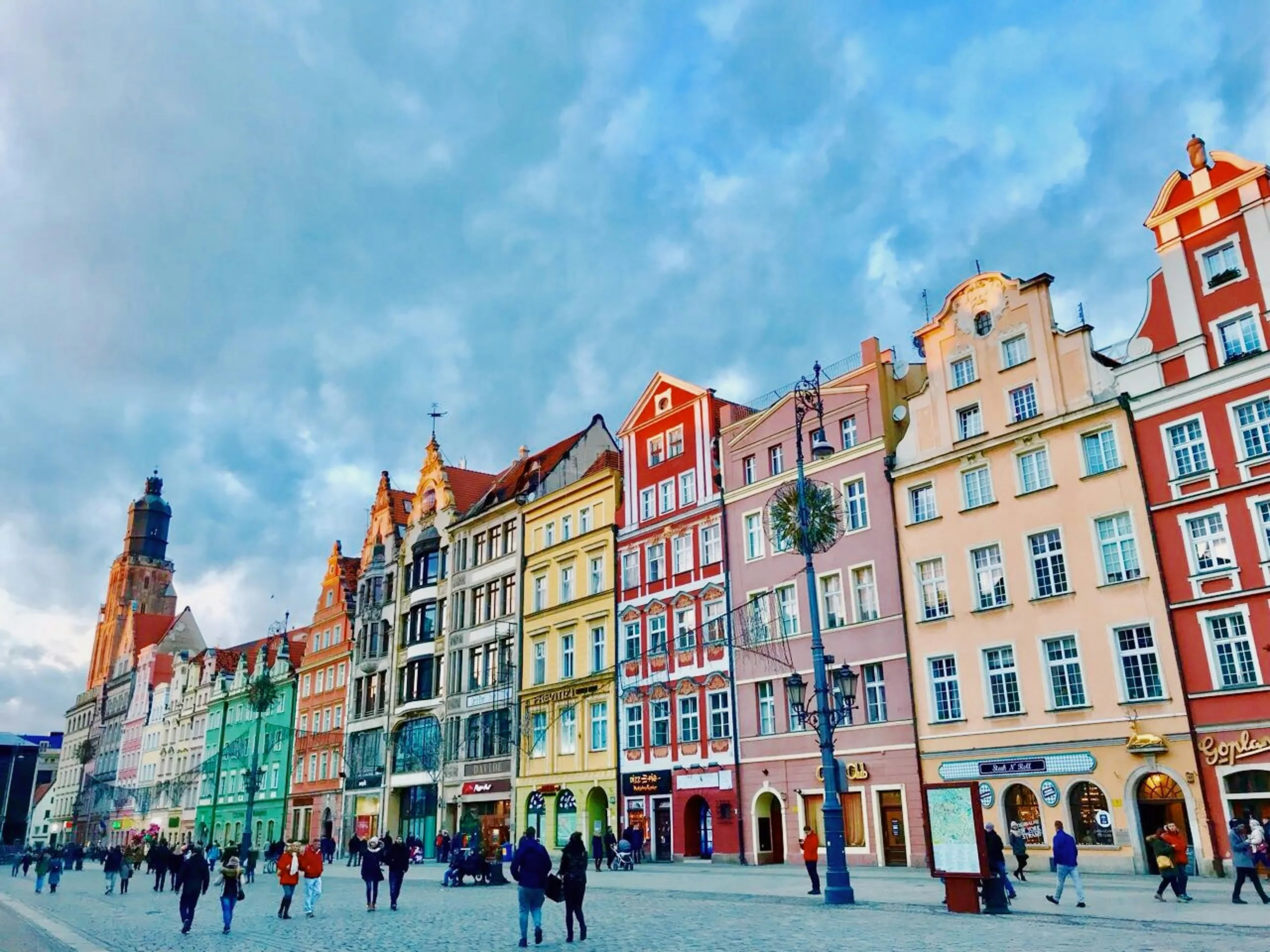 The buildings in Wroclaw old town