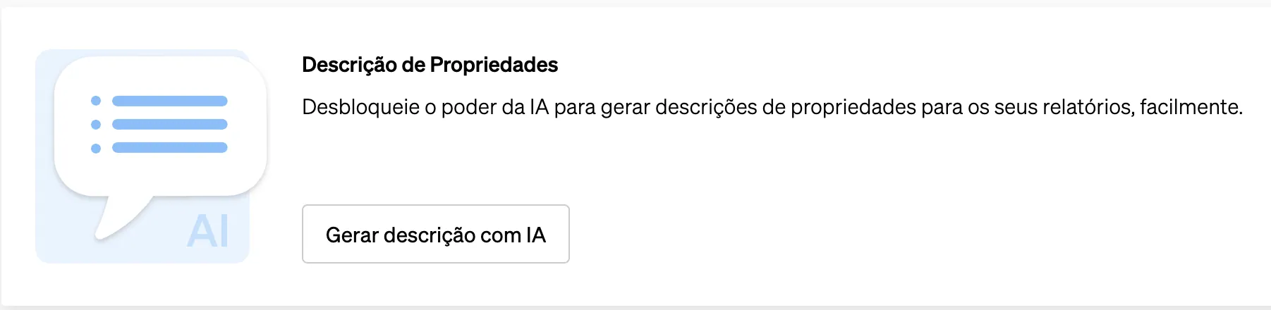 Criando uma descrição do imóvel com auxílio de IA na Pesquisa de Propriedades da CASAFARI