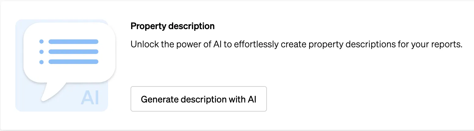 AI-powered property description inside CASAFARI Property Sourcing