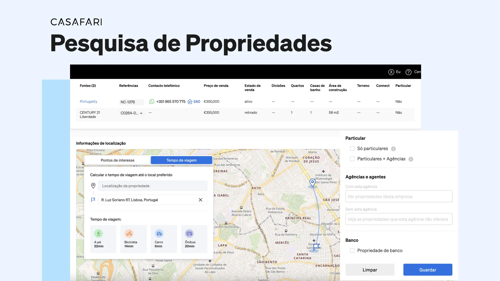novidades na Pesquisa de Propriedades da CASAFARI
