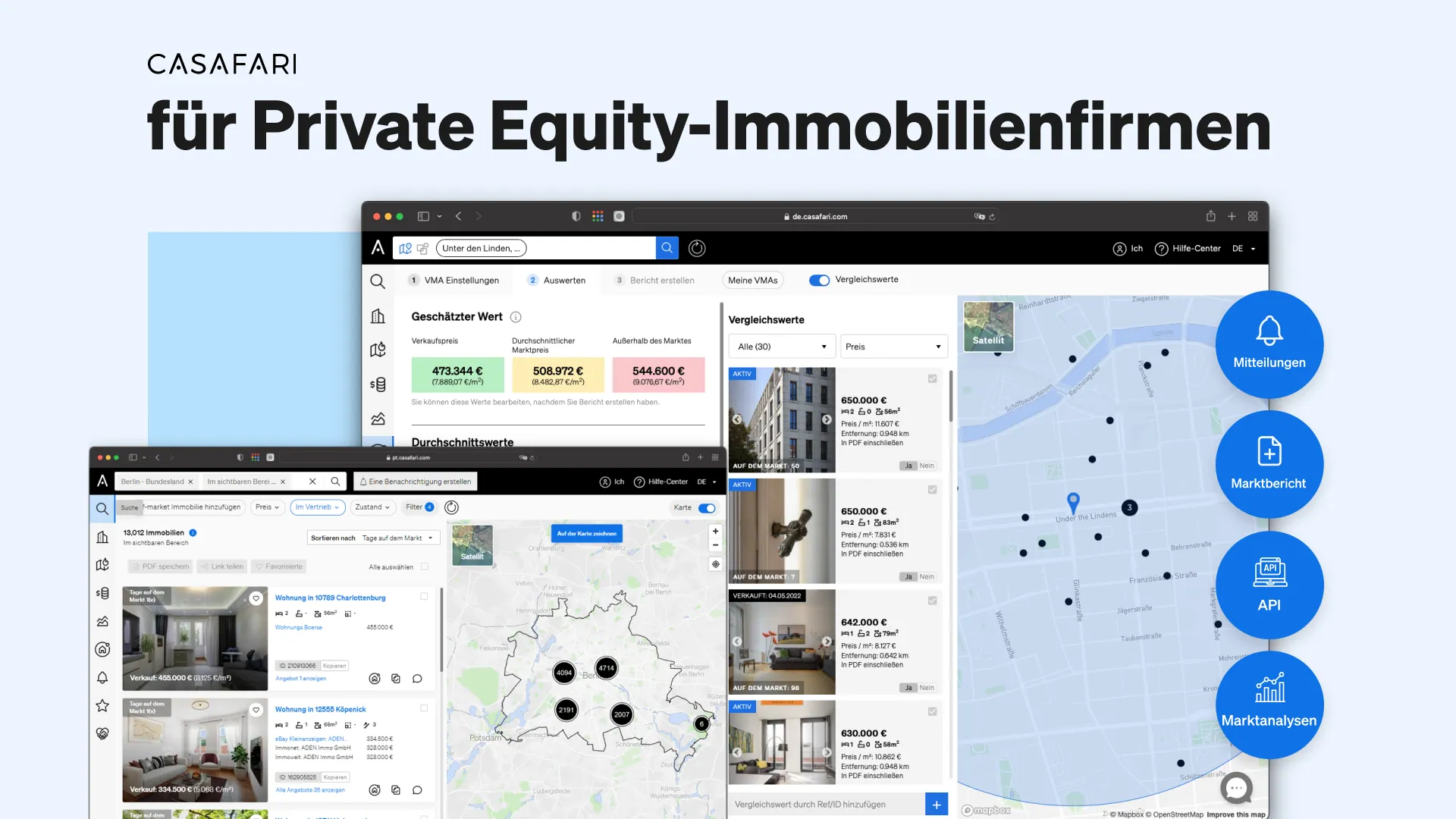 CASAFARI-Produkte für Private Equity-Immobilienfirmen