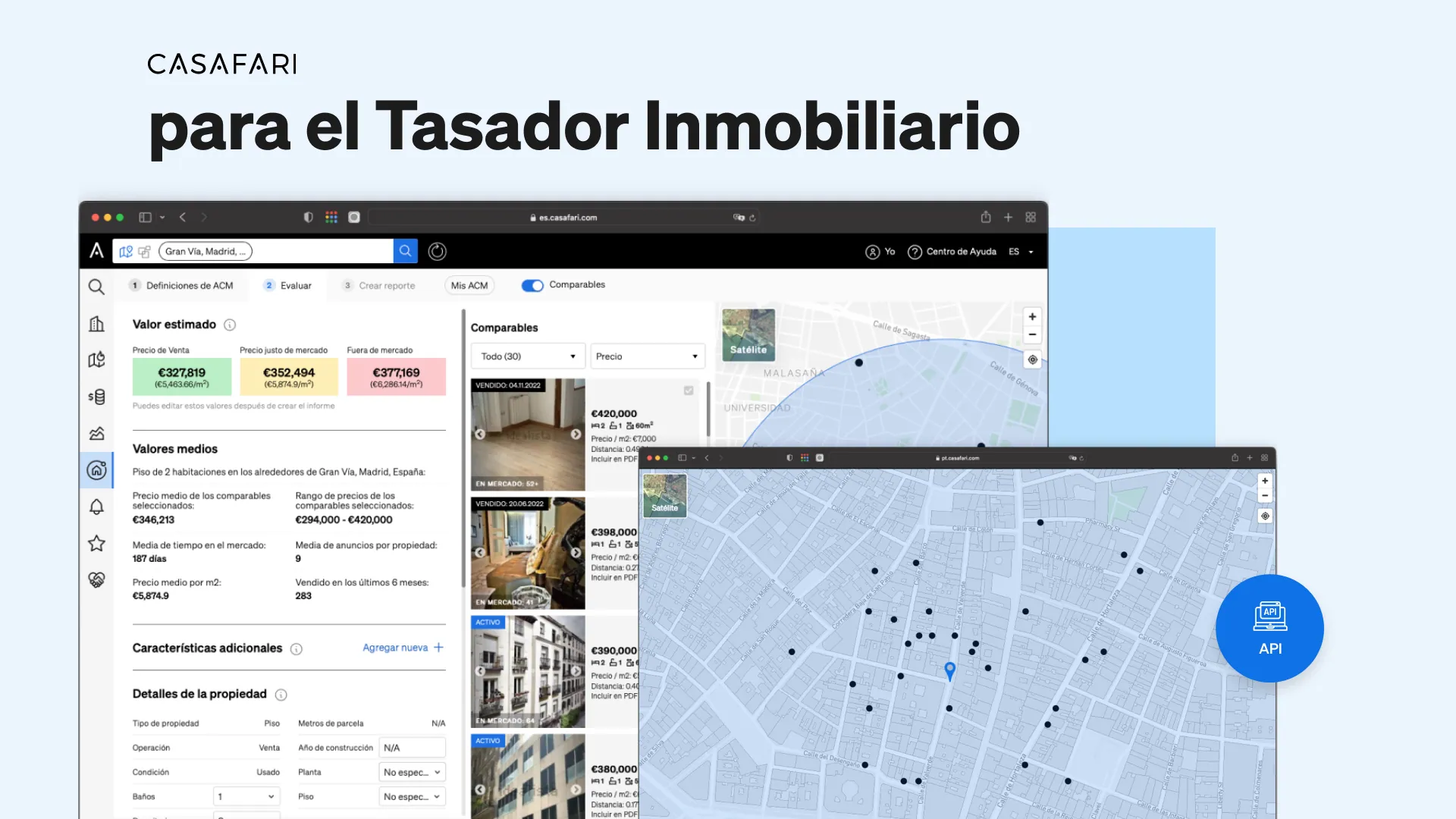 productos CASAFARI para el tasador inmobiliario