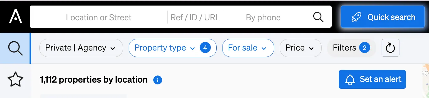 Quick search inside CASAFARI, powered by AI.