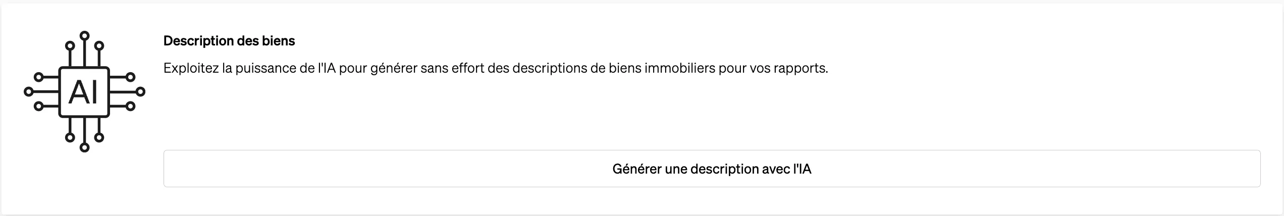 Description de la propriété et de l'emplacement sur la page de la propriété de CASAFARI