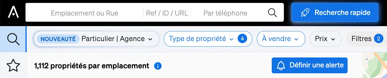 Recherche rapide dans CASAFARI, optimisée par l'IA.