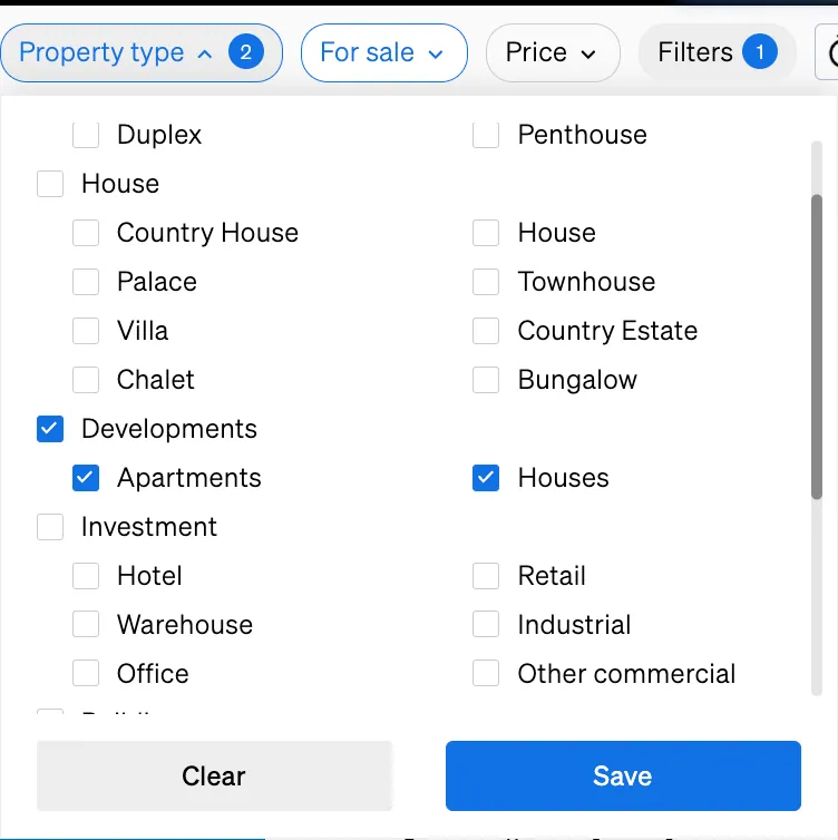 How to find new developments inside CASAFARI's Property Sourcing