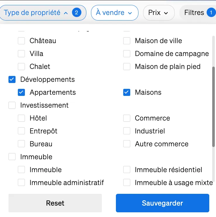 Comment trouver de nouveaux développements dans la recherche immobilière de CASAFARI
