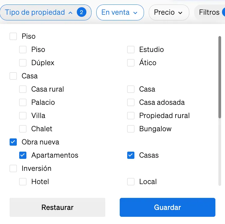 Com trobar la nova construcció a la Cerca de Propietats de CASAFARI