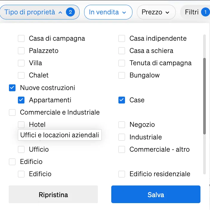 Come trovare nuovi sviluppi all'interno de la Ricerca di Immobili di CASAFARI