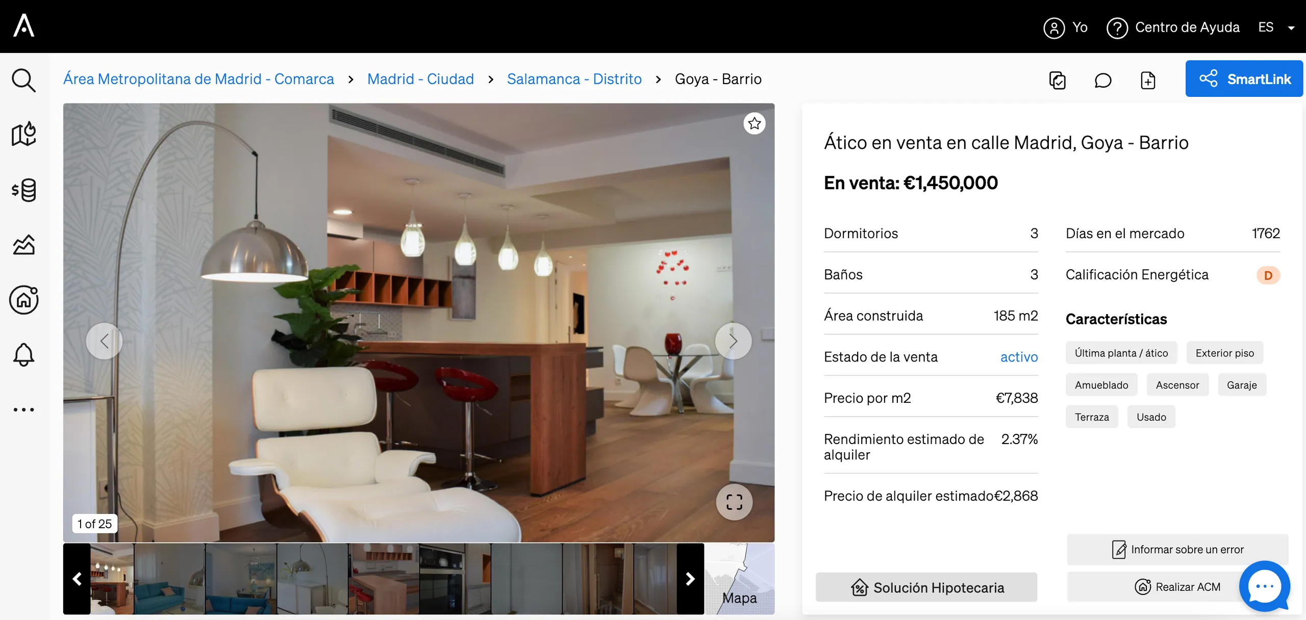 qualificació energètica d'un immoble a la Pàgina d'Immobles de CASAFARI