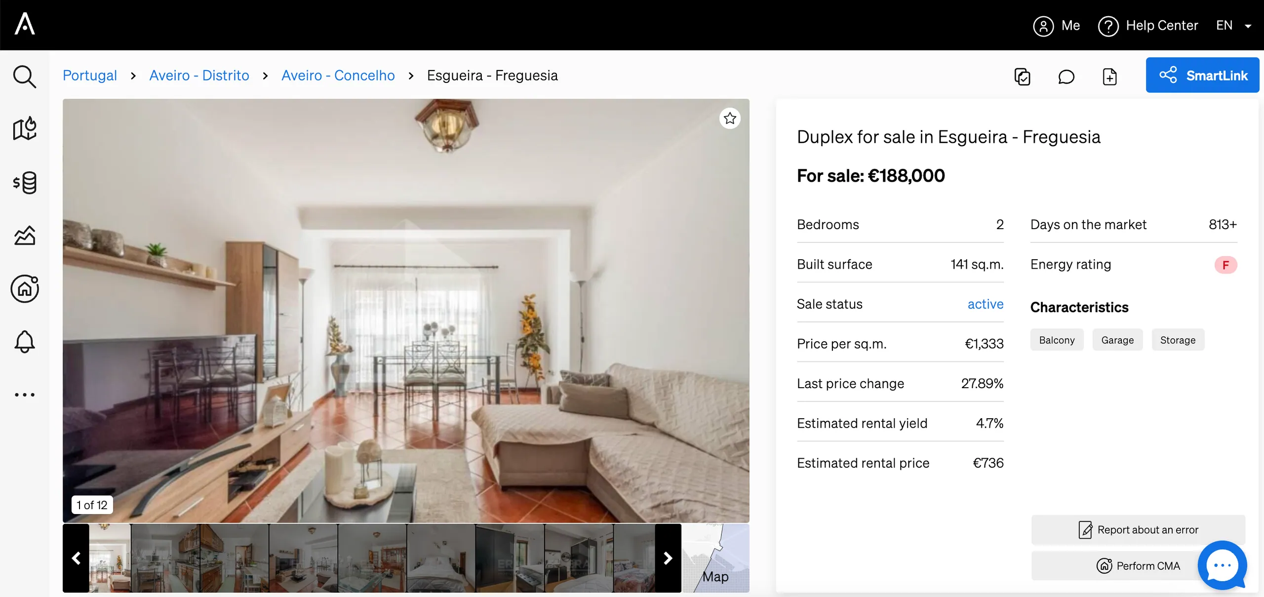 energy rating inside CASAFARI's Property Page