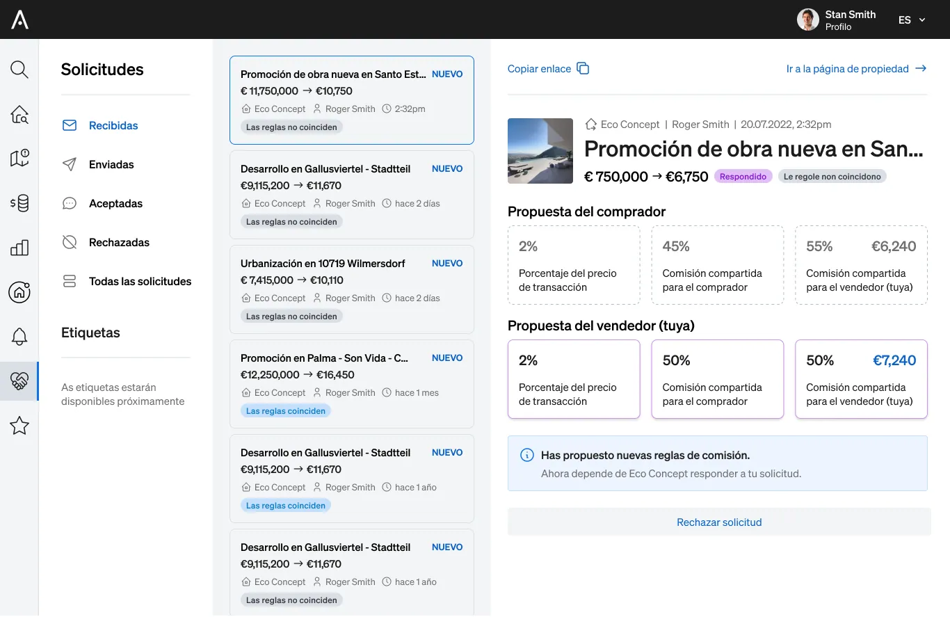 Gestió de col·laboracions amb altres agents immobiliaris dins de CASAFARI Connect