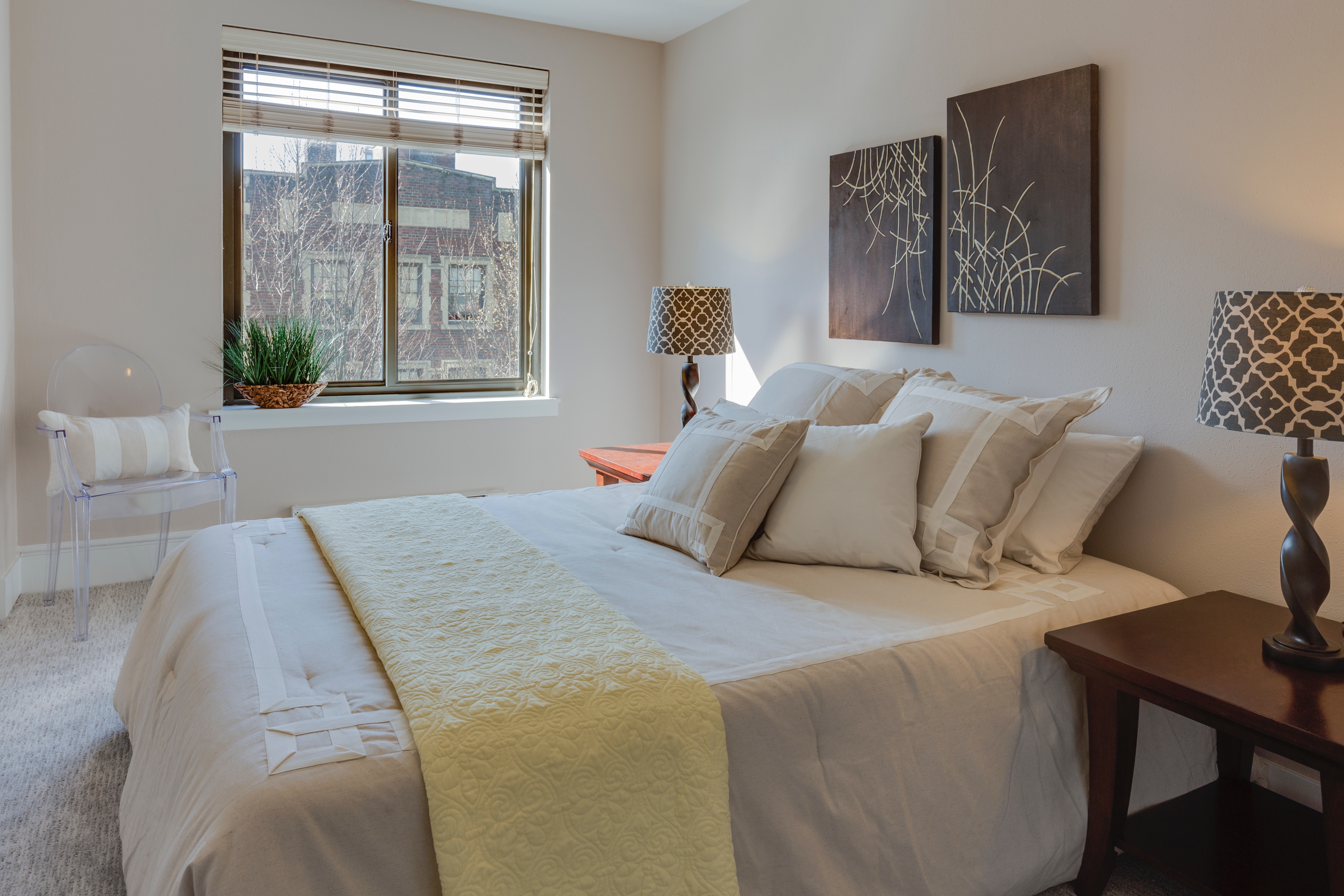 Chambre d'une maison qui a fait l'objet d'un home staging