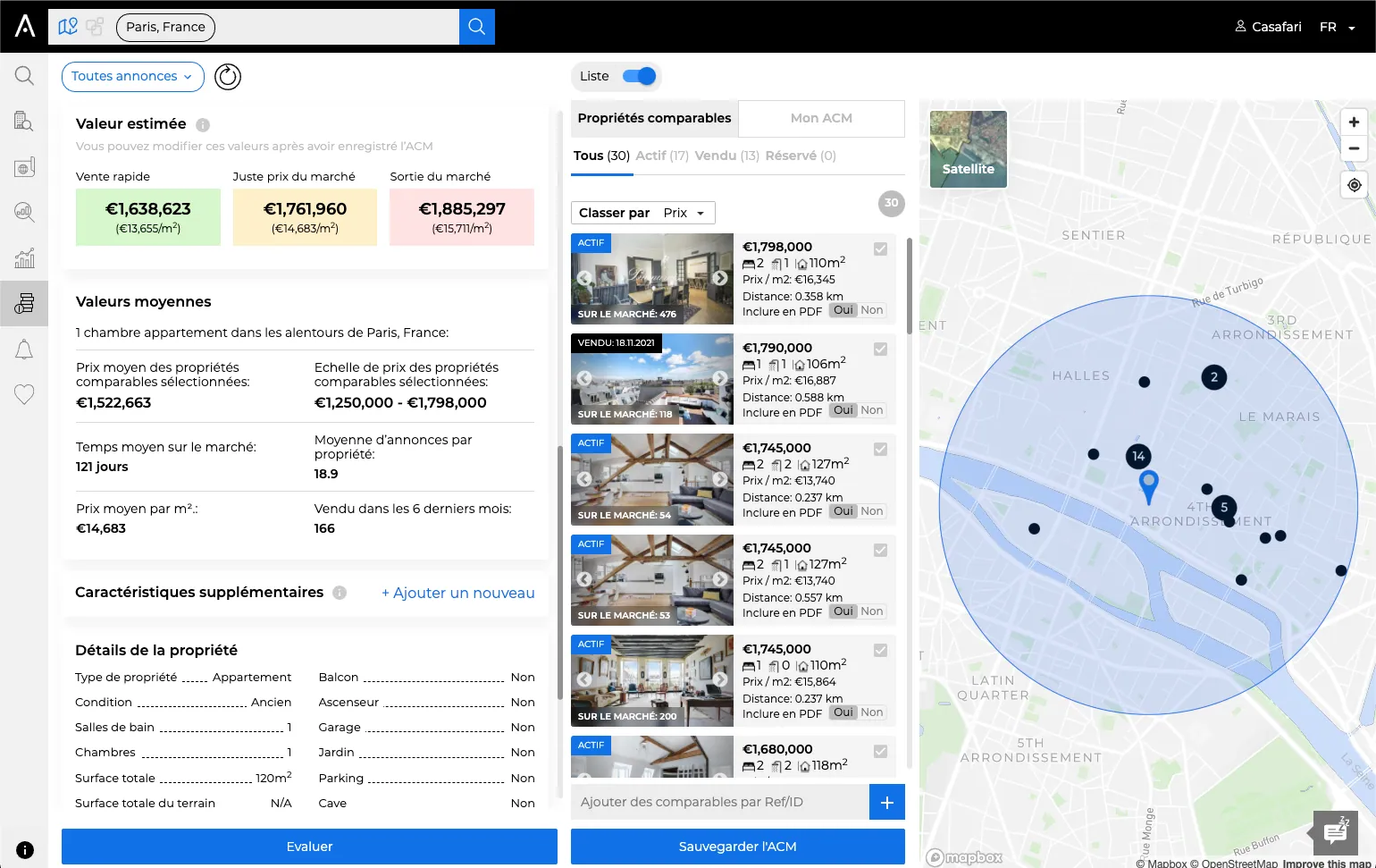 analyse comparative de marché de CASAFARI