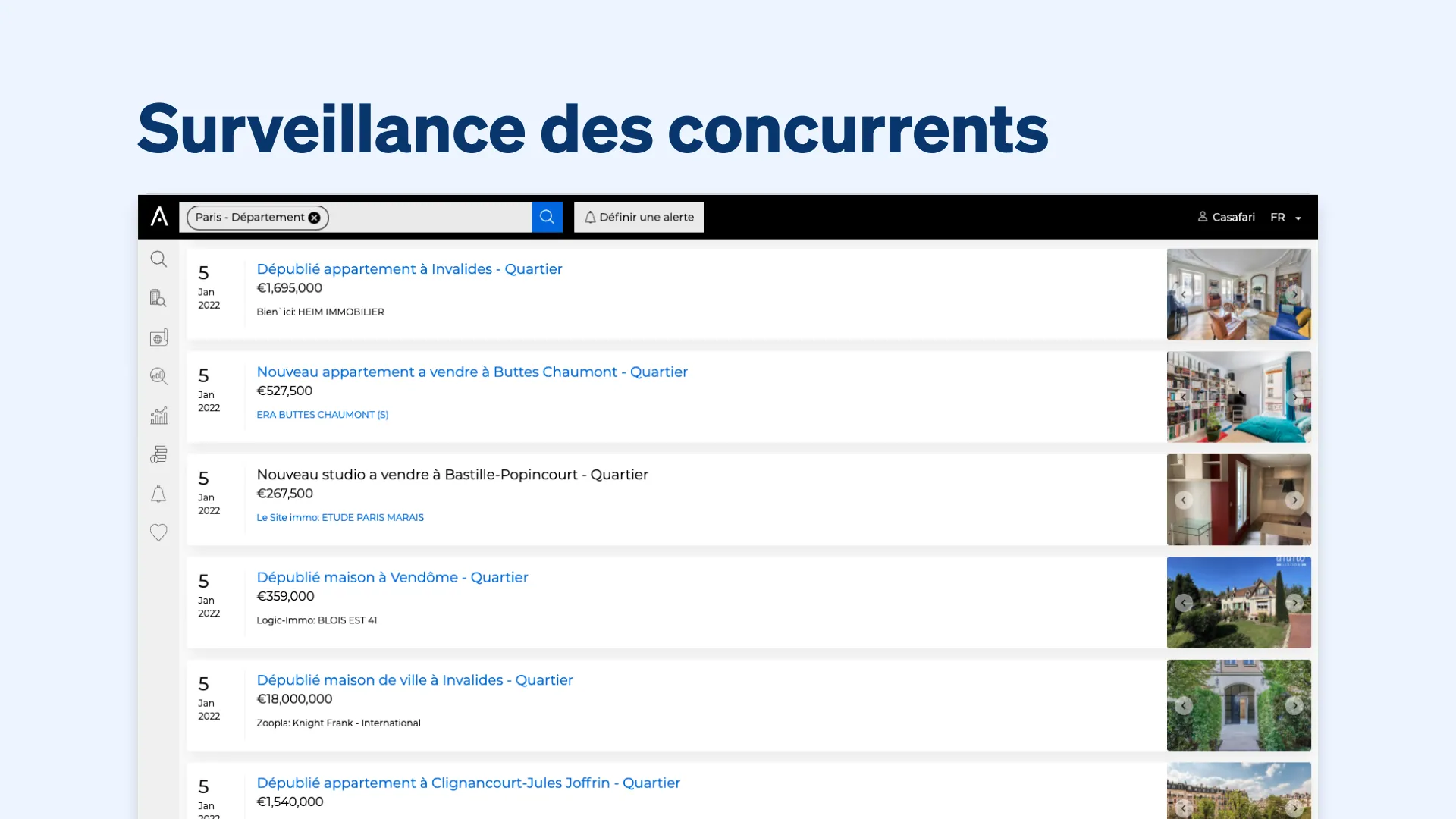 Surveillance des concurrents avec CASAFARI