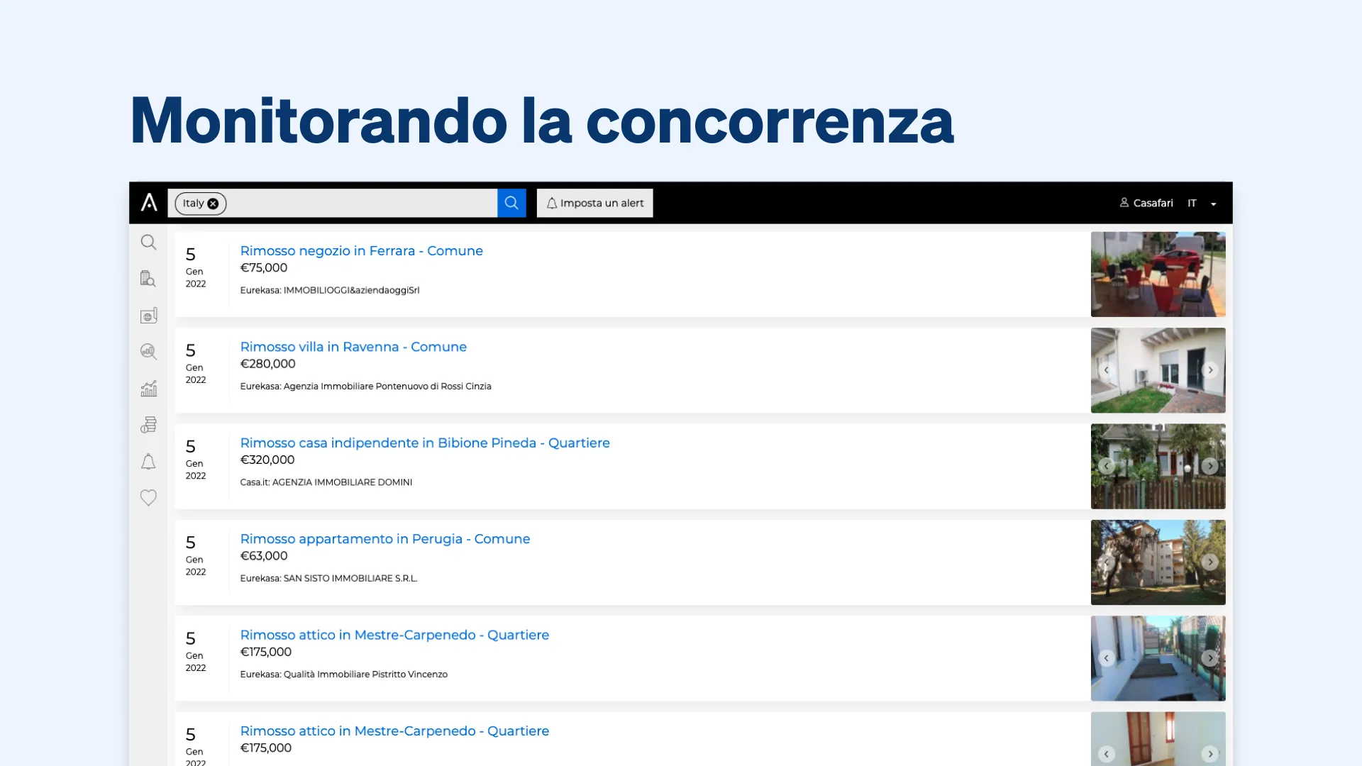 Monitorando a la concorrenza con CASAFARI