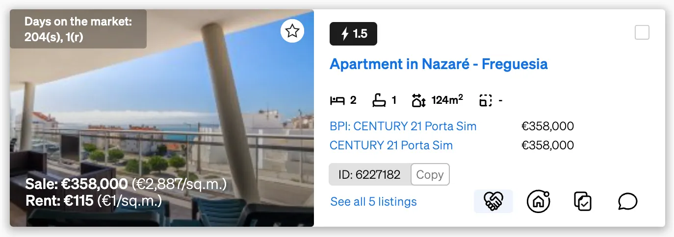 CASAFARI Connect available for a property inside Property Sourcing