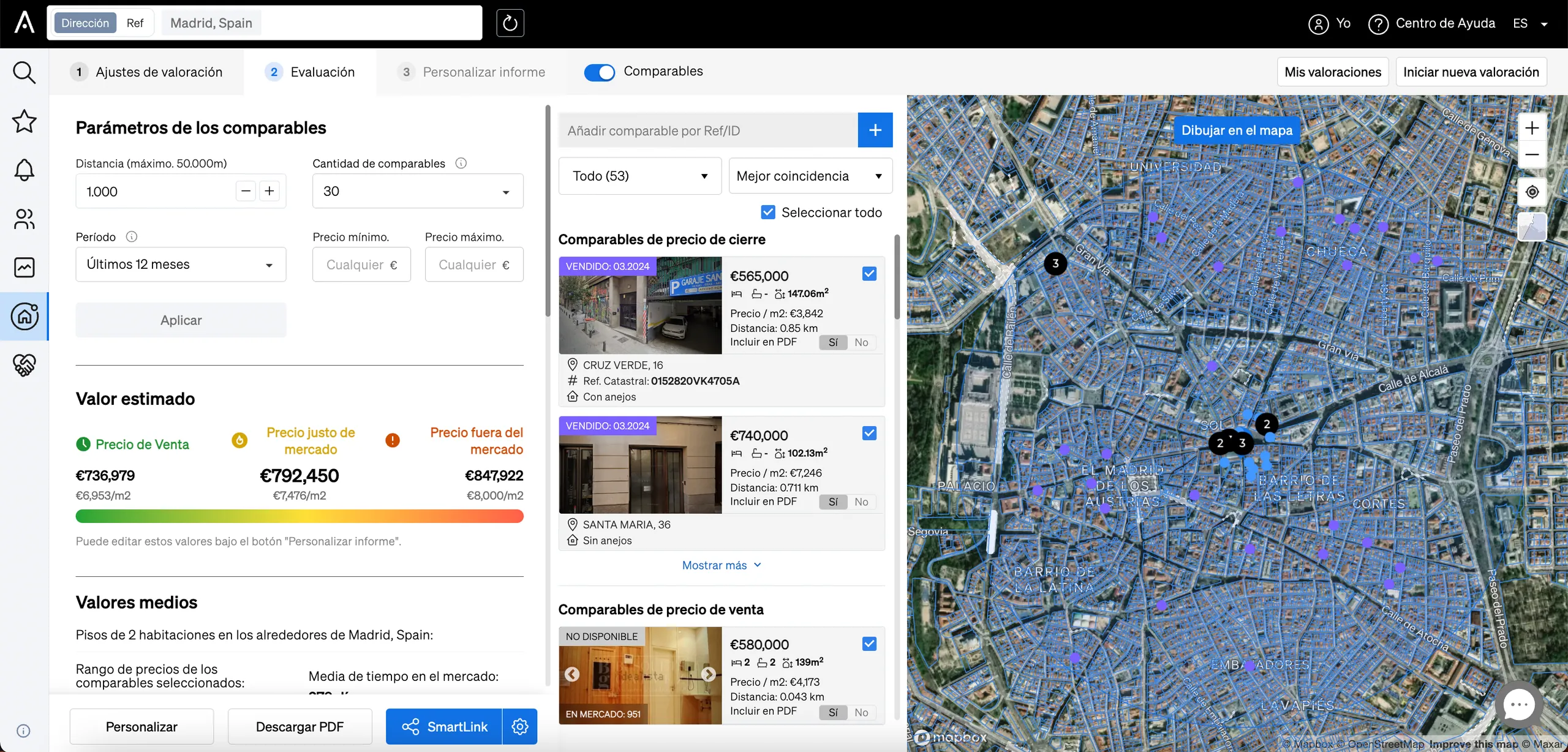 Exclou immobles de l'informe de valoració d'immobles si cal