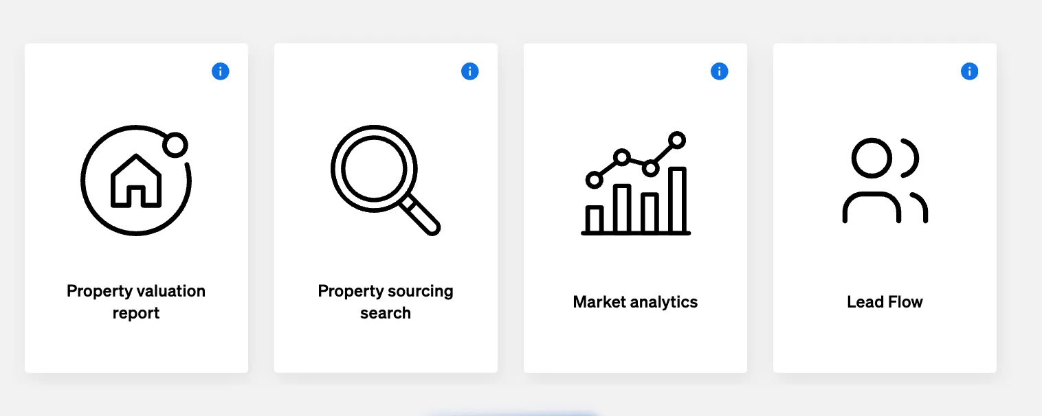 CASAFARI's Starting Page with the Property Valuation report