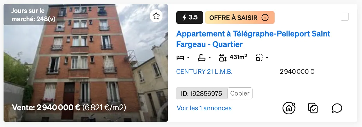 Tag OFFRE À SAISIR dans la recherche immobilière de CASAFARI