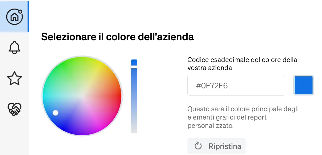 Colour picker, per consentire agli agenti di inserire il proprio marchio nei rapporti di valutazione degli immobili