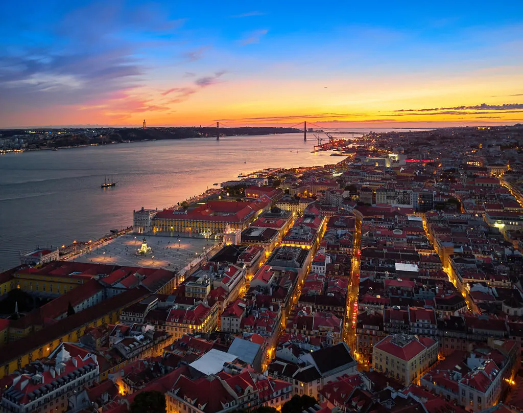 Ribeira do Porto ao cair do sol