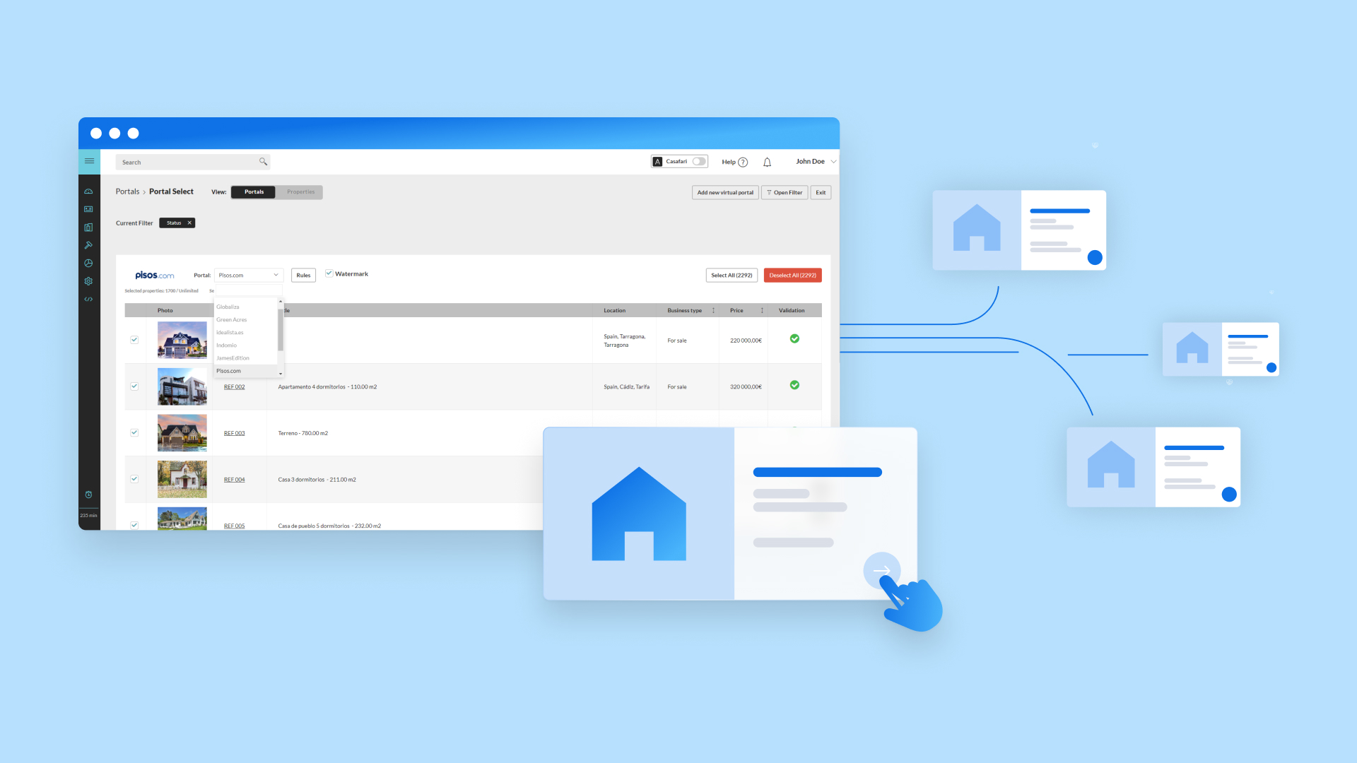 Feedcruncher is the easiest way for estate agents to promote their property listings in international property portals without multiplying their efforts