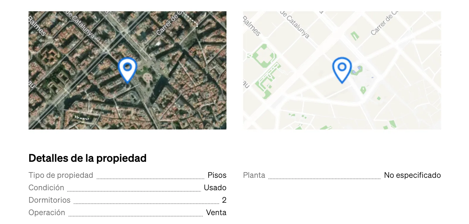 informació de l'immoble dins de l'informe de valoració immobiliària de CASAFARI