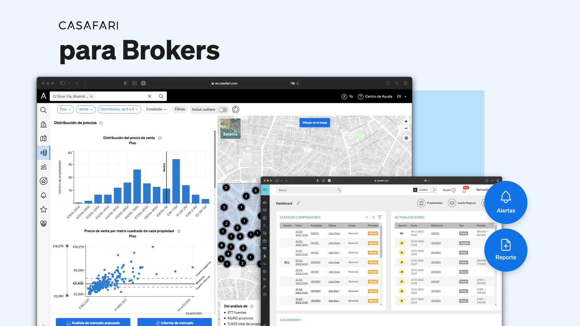 produtos de CASAFARI para el broker inmobiliario