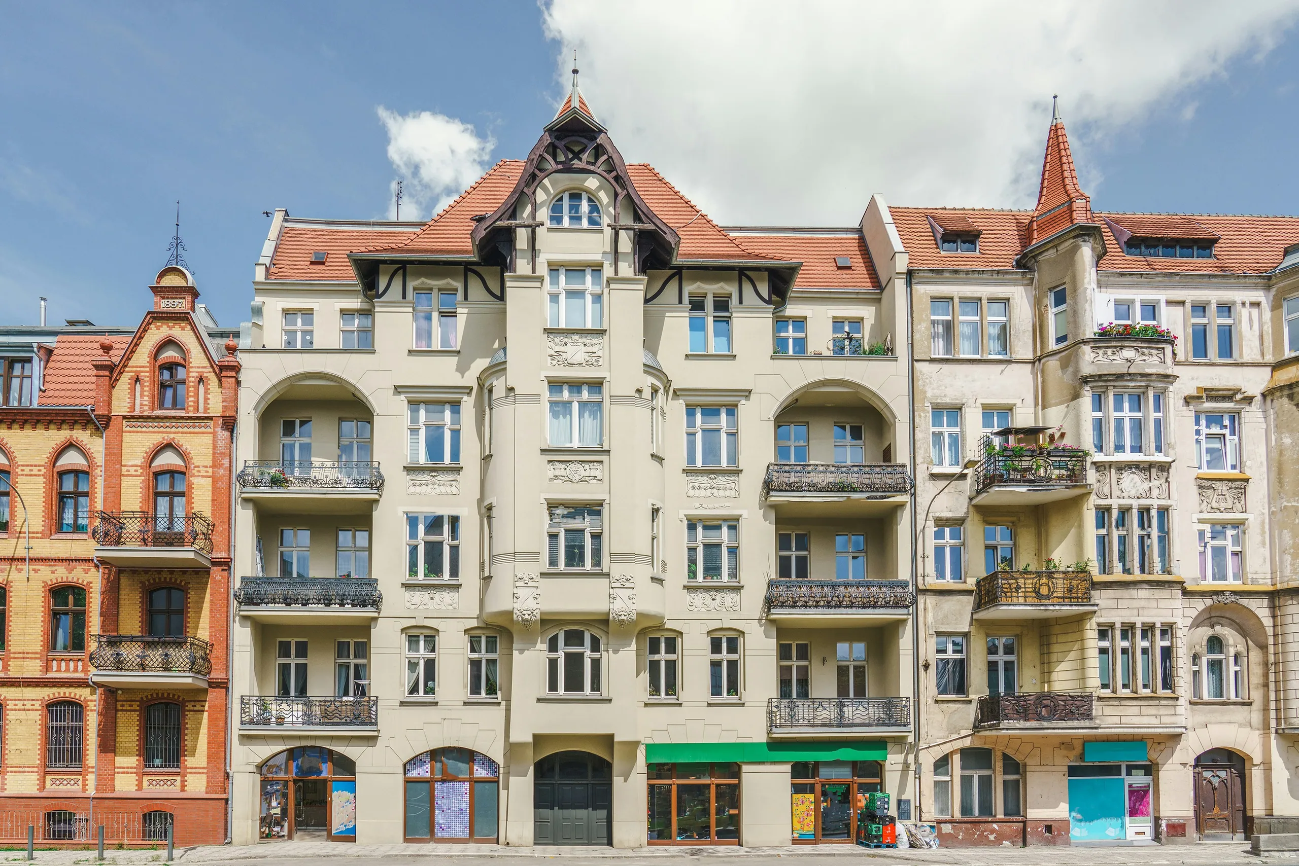 Buildings in Poznan, Poland. real estate