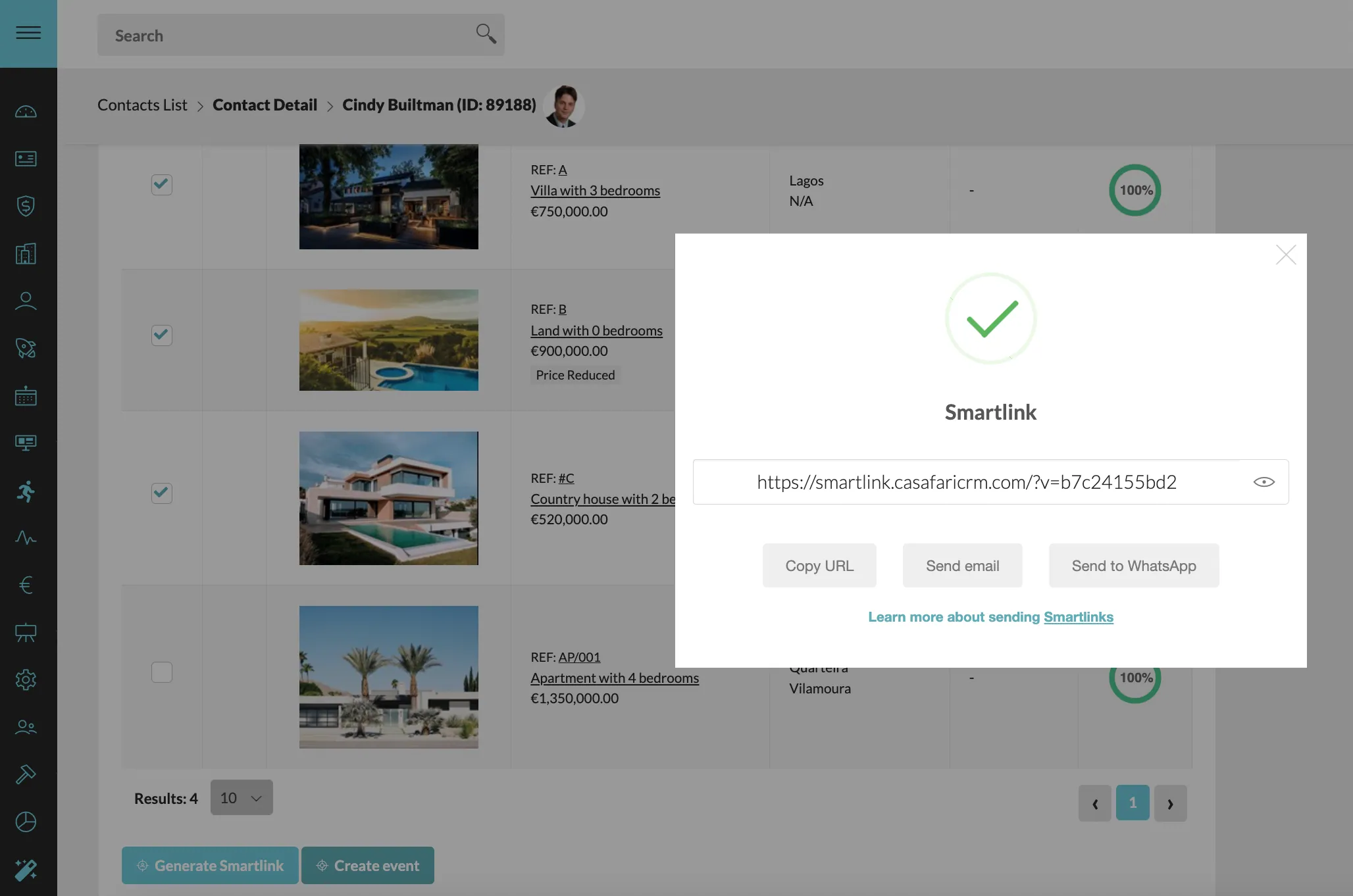 Creating a smartlink inside CASAFARI CRM
