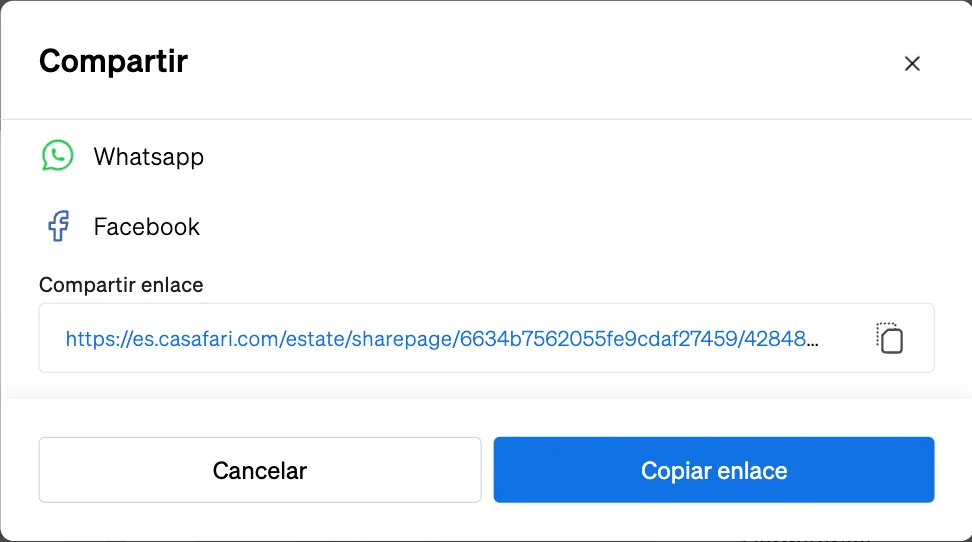 Comparteix fàcilment l'Smartlink a través de Facebook, WhatsApp o qualsevol servei de missatgeria.