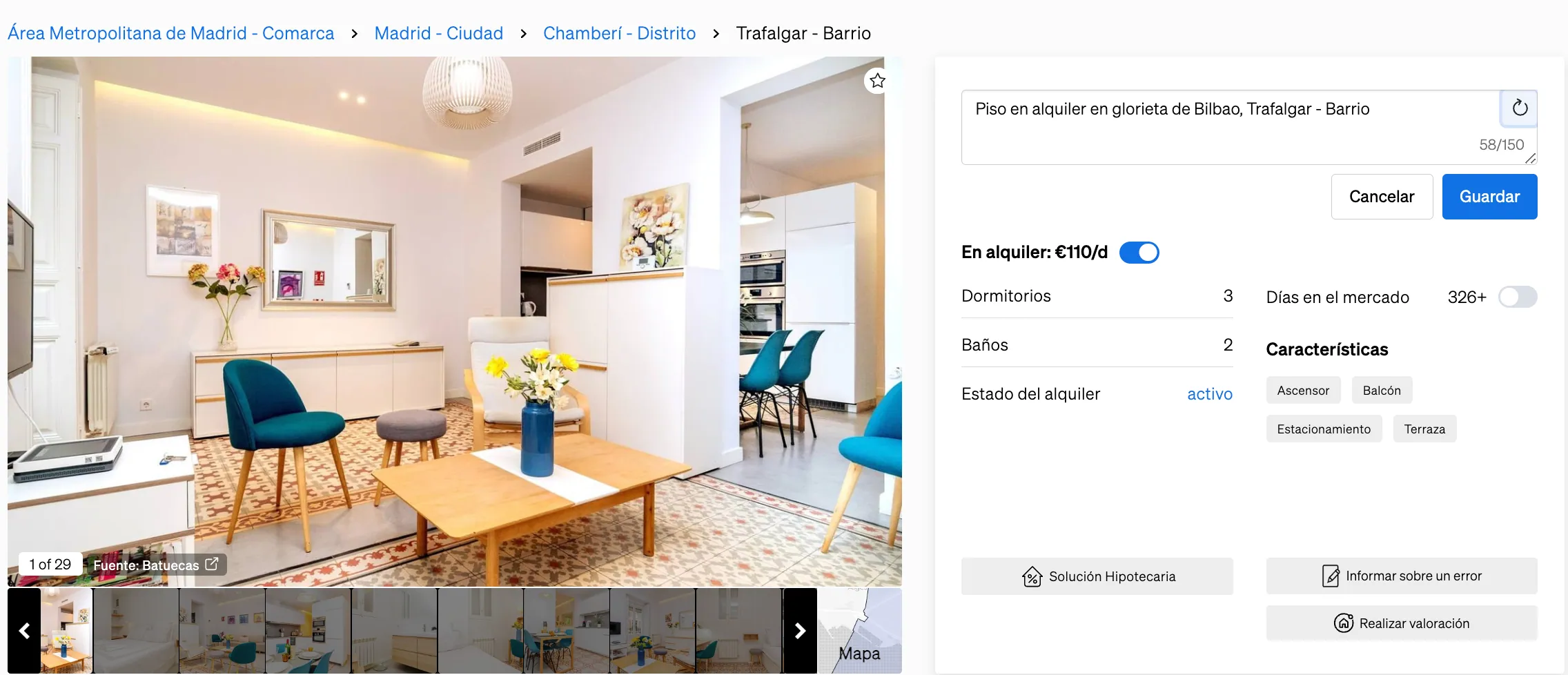 Editar el títol d'una propietat dins de la Pàgina d'Informe de la Propietat per crear un SmartLink