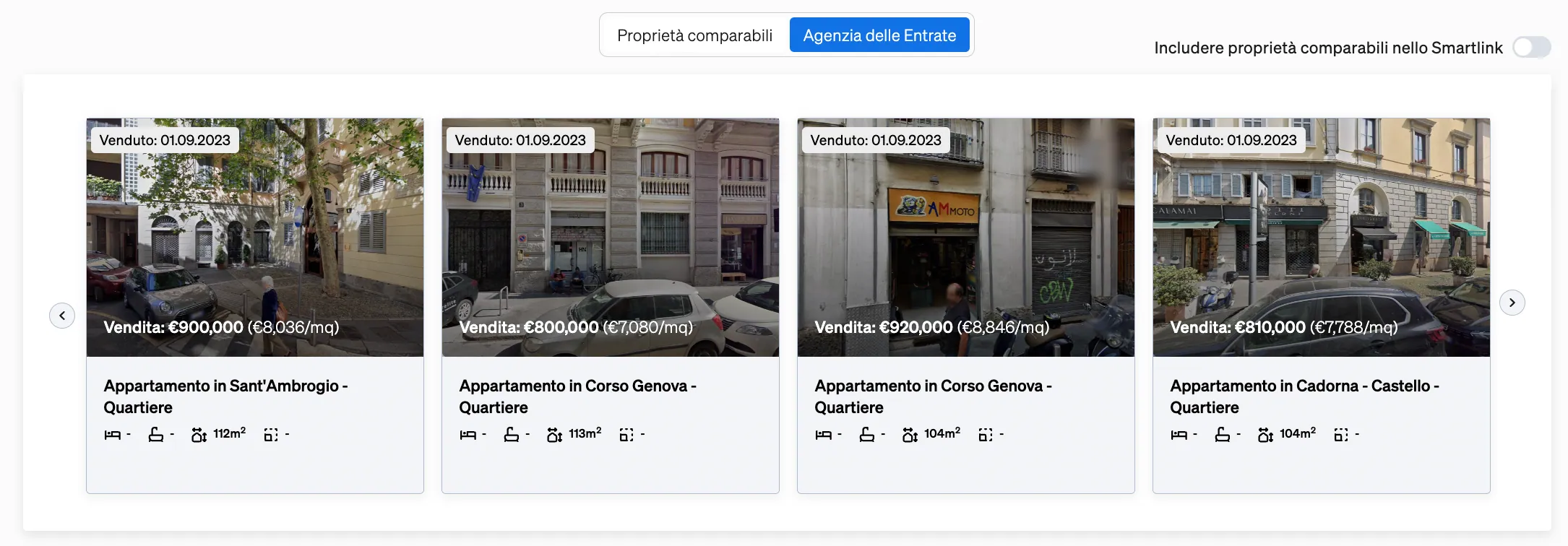 Selezionare se un'informazione deve o non deve essere aggiunta a uno Smartlink.