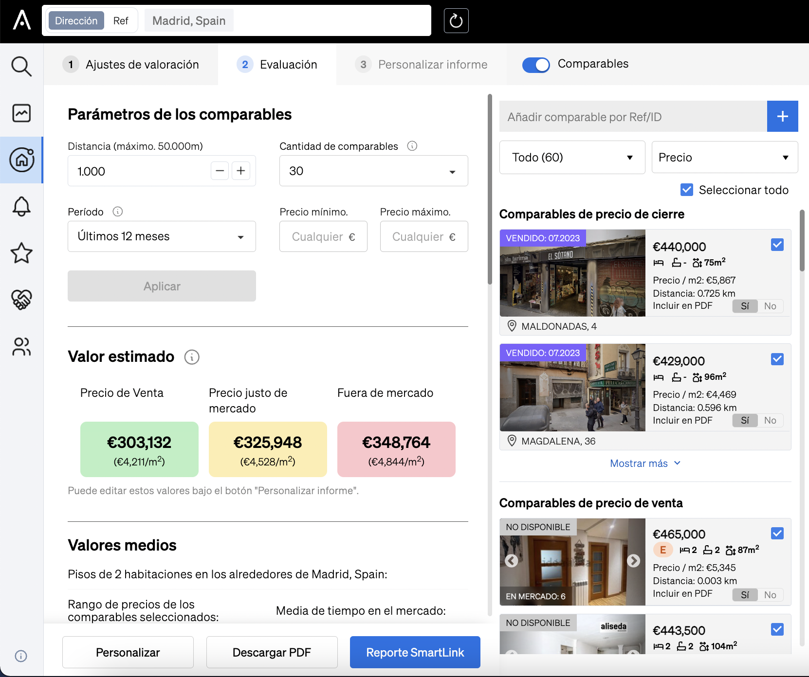Creación de Smartlink dentro de la Valoración Inmobiliaria de CASAFARI