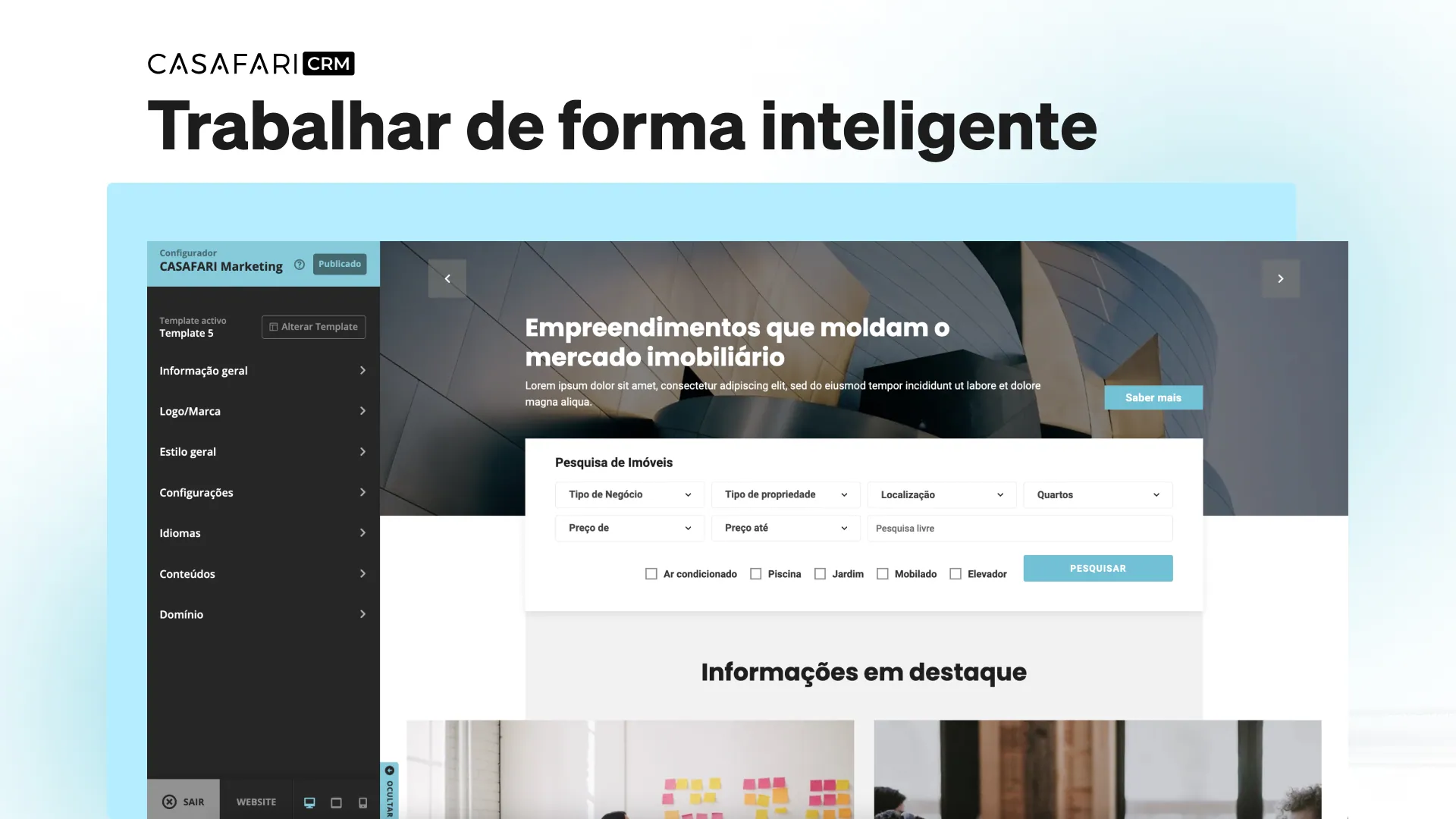 Trabalhar de forma inteligente com o CASAFARI CRM