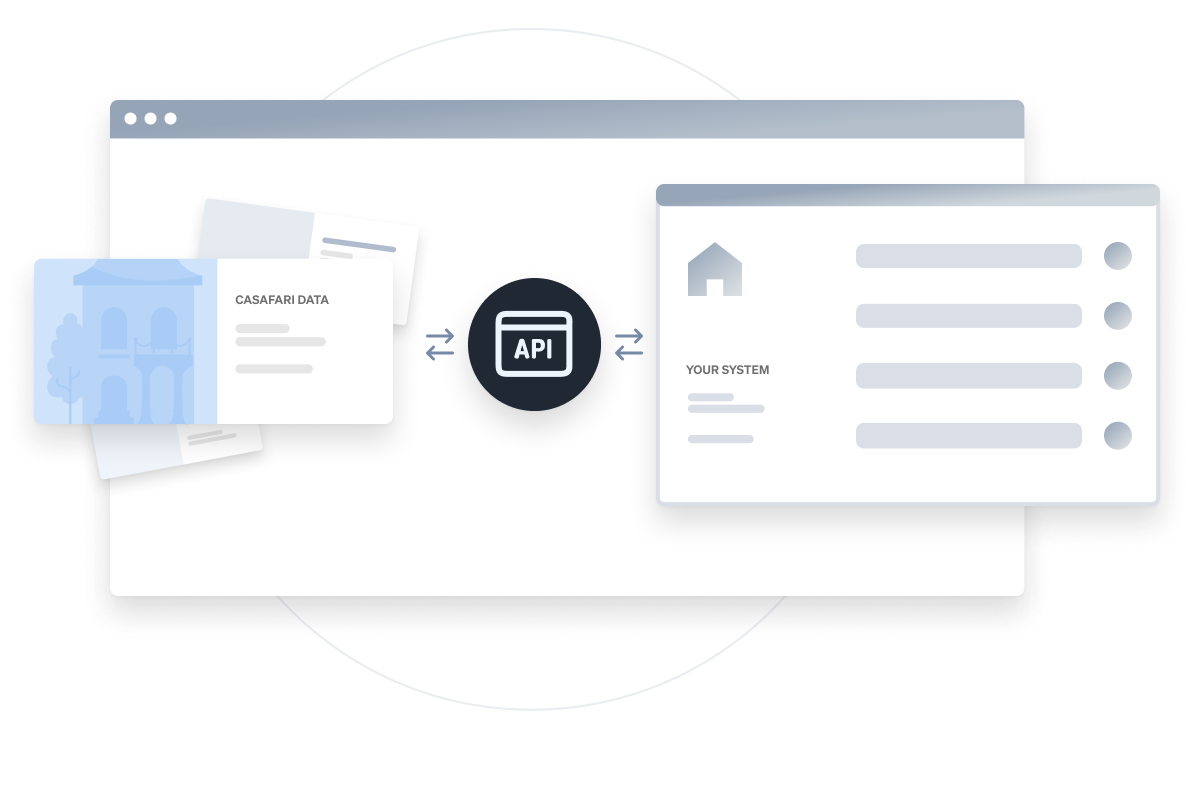 Casafari Property Data APIs: build your applications on top of powerful APIs and complete real estate data. Full flexibility: we help develop algorithms for your custom needs and to add data points on request .