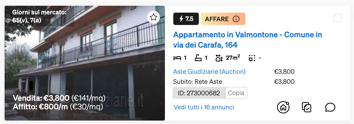 Etticheta Affare nella ricerca di immobili di CASAFARI